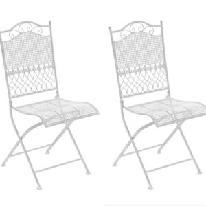 2er Set Gartenstühle Kiran antik weiß