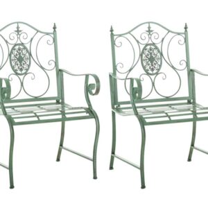 2er Set Gartenstühle Punjab antik-grün