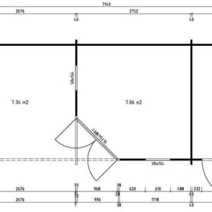 5-Eck Gartenhaus Liwa mit Anbau Schutz-Imprägnierung:Ohne Schutz-Imprägnierung|Wandstärke:40 mm Wandstärke
