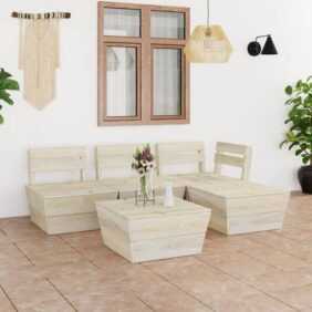 5-tlg. Garten-Paletten-Lounge-Set,Gartenmöbel-Set Imprägniertes Fichtenholz vidaXL