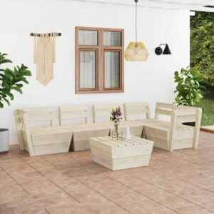 6-tlg. Garten-Paletten-Lounge-Set,Gartenmöbel-Set Imprägniertes Fichtenholz vidaXL