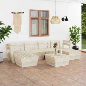 7-tlg. Garten-Paletten-Lounge-Set,Gartenmöbel-Set Imprägniertes Fichtenholz vidaXL