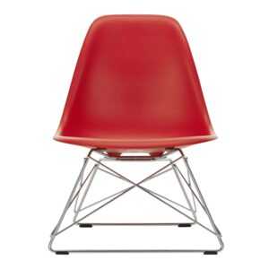Eames Plastic Lounge Side LSR Sessel, Sitzschale weiss, Untergestell weiss pulverbeschichtet (glatt), Gleiter basic dark für hartböden