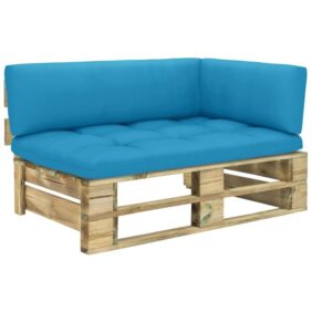 Garten-Paletten-Ecksofa Loungesofa Couch Modern Grün Imprägniertes Kiefernholz DE79811 - Grün
