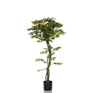 Künstliche Zimmerpflanze Deko Pflanzen, bümö, Höhe 135 cm, Kunstpflanze: Zitronenbaum / Zitrone für innen- und außen