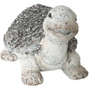 Kynast Garden - Deko Gartenfigur Schildkröte groß 35 cm Handarbeit Steinoptik - Braun- bunt