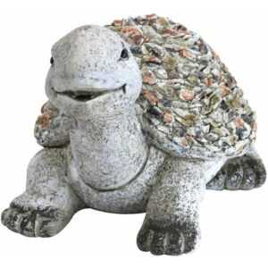 Kynast Garden - Deko Gartenfigur Schildkröte klein 32,5 cm Handarbeit Steinoptik - Braun- bunt