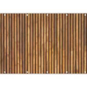 MuchoWow Balkonsichtschutz Latte - Wand - Latte - Holz (1-St) Balkonbanner, Sichtschutz für den Balkon, Robustes und wetterfest