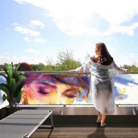 MyMaxxi Sichtschutzelement Balkonbanner Gemälde aus Wasserfarben Balkon Sichtschutz Garten