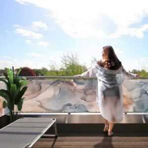 MyMaxxi Sichtschutzelement Balkonbanner Marmor mit Farbverlauf Balkon Sichtschutz Garten