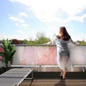 MyMaxxi Sichtschutzelement Balkonbanner Marmor rosa gold Balkon Sichtschutz Garten