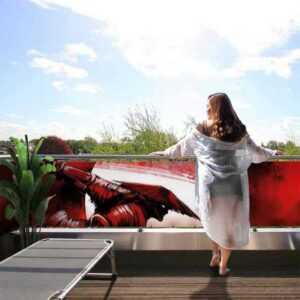 MyMaxxi Sichtschutzelement Balkonbanner Samurai rot Balkon Sichtschutz Garten