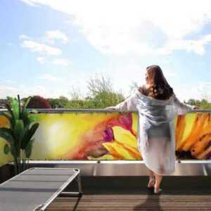 MyMaxxi Sichtschutzelement Balkonbanner Sonnenblume Balkon Sichtschutz Garten