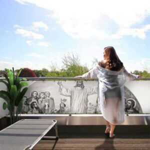 MyMaxxi Sichtschutzelement Balkonbanner Spiritueller Heiliger Balkon Sichtschutz Garten