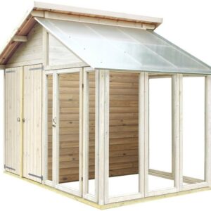 PLUS Gartenhaus, BxT: 316x208 cm, (Packung), Abstellraum / Gewächshaus 6,6 m², praktisch, unbehandeltes Holz