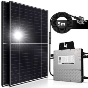 SUNNIVA Solaranlage Balkonkraftwerk 860W/800W mit 2 Solarmodule, Monokristallin, (Beny Micro Inverter 800W, 5m Anschlusskabel, Balkon Mini-PV Anlage), genehmigungsfrei Solarpanel Solarmodul Photovoltaikanlage