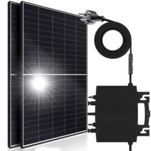 SUNNIVA Solaranlage Balkonkraftwerk Set 1100 W / 800 W, Monokristallin, (E-Star HERF Micro Inverter 800W, 5m Anschlusskabel, Solarkabel, Balkon Mini-PV Anlage), genehmigungsfrei Solarpanel Solarmodul Photovoltaikanlage