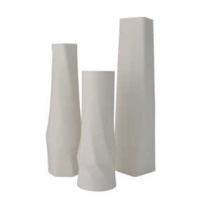 Shapes - Decorations Dekovase geometrio. (basic), 3D Vasen, 3er Set, 3D Dekovase, 100% 3D-Druck (3er Spar-Set, 3 Vasen in verschiedenen Größen), Wasserdicht, Leichte Struktur innerhalb des Materials (Rillung)