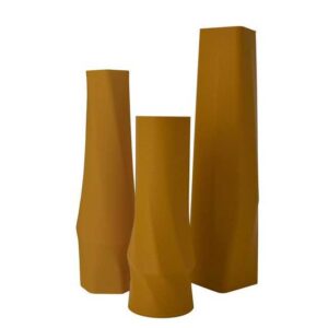 Shapes - Decorations Dekovase geometrio. (basic), 3D Vasen, 3er Set, 3D Dekovase, 100% 3D-Druck (3er Spar-Set, 3 Vasen in verschiedenen Größen), Wasserdicht, Leichte Struktur innerhalb des Materials (Rillung)