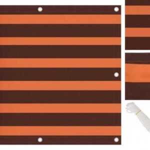 vidaXL Seitenmarkise Balkon-Sichtschutz Orange und Braun 90x500 cm Oxford-Gewebe