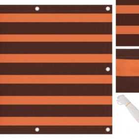 vidaXL Seitenmarkise Balkon-Sichtschutz Orange und Braun 90x600 cm Oxford-Gewebe