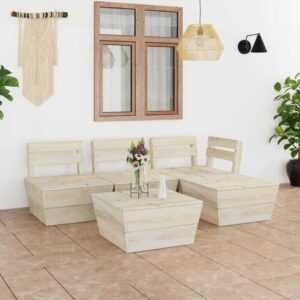 5-tlg. Garten-Paletten-Lounge-Set, Sitzgruppe Gartenset, Gartenmöbel Imprägniertes Fichtenholz LLOAQ783233 Maisonchic
