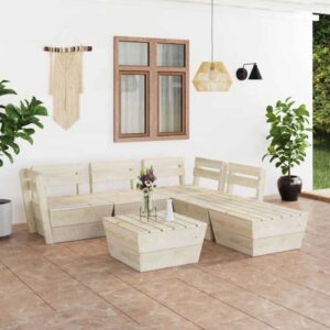 6-tlg. Garten-Paletten-Lounge-Set, Sitzgruppe Gartenset, Gartenmöbel Imprägniertes Fichtenholz LLOAQ406708 Maisonchic