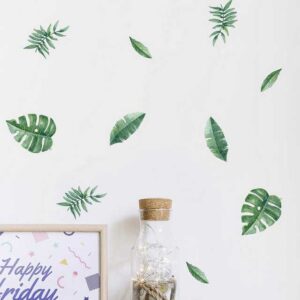 AUKUU Wanddekoobjekt Tropische Tropische grüne Pflanze Schildkrötenblatt Schlafzimmer, Wohnzimmer Eingang Heimdekoration Wandaufkleber selbstklebend