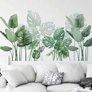 AUKUU Wanddekoobjekt Tropische Tropische grüne Pflanze Schildkrötenblatt Schlafzimmer, Wohnzimmer Eingang Schlafsaal Heimdekoration Wandaufkleber