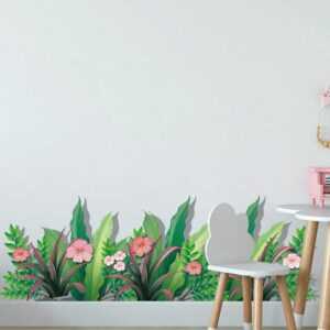 AUKUU Wandtattoo Blumen Blumen und Pflanzen Wanddekoration Schlafzimmer, Wohnzimmer Hintergrund Wandaufkleber durchscheinende Aufkleber