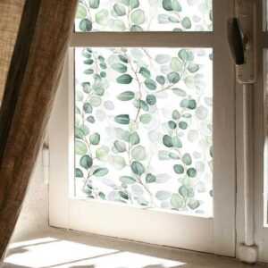 AUKUU Wandtattoo Fensteraufkleber Fensteraufkleber mit grünen Blättern und, grünen Pflanzen um das Austreten von Licht zu verhindern und