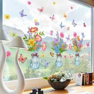 AUKUU Wandtattoo Pflanze Pflanze Blumenvase Wandaufkleber doppelseitige visuelle, Glasfensterdekoration elektrostatische Aufkleber