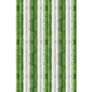 Arsvita - Flauschvorhang 90x200 ( Grün-Weiß ), perfekter Insekten- und Sichtschutz für Ihre Balkon- und Terrassentür, viele Farben - Unistreifen grün