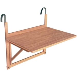 Beistelltisch aus Holz für den Balkon, rechteckig, klappbar - Holzfarben - Sweeek