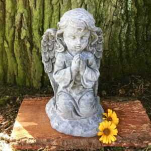 Betende Engel Skulptur Dekoration Grab - Tiergrab Engel Figur knieender Engel