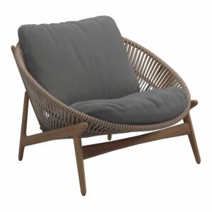Bora Lounge Chair, Farbe Geflecht umber, Stoffbezug latte 203