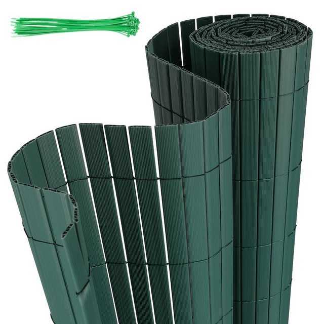 Clanmacy Balkonsichtschutz PVC Sichtschutzmatte Balkon Windschutz Sonnenschutz Grün 90x300cm