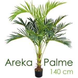 Decovego - Künstliche Palme groß Kunstpalme Kunstpflanze Palme künstlich wie echt Plastikpflanze Arekapalme 140 cm hoch Balkon Deko Dekoration