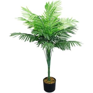 Decovego - Künstliche Palme groß Kunstpalme Kunstpflanze Palme künstlich wie echt Plastikpflanze Balkon Farnpalme Palmenfarn Deko 100 cm hoch