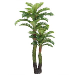 Decovego - Künstliche Palme groß Kunstpalme Kunstpflanze Palme künstlich wie echt Plastikpflanze Kokospalme Balkon Königspalme Deko 140 cm hoch