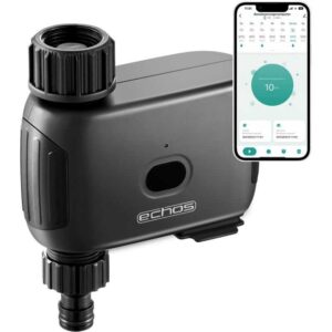 Echos Bewässerungscomputer mit WLAN Alexa, Google Assistant WiFi Bewässerungssystem Garten Zeitschaltuhr Bewässerungstimer Regenverzögerung