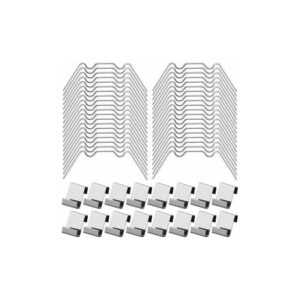Eting - 100-teilige Gewächshaus-Verglasungsclips enthalten 50-W-Edelstahlklemmen und 50 Z-Typ-Gewächshaus-Glasclips