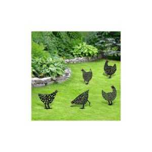 Eting - 5 Stück Garten-Deko-Henne, Outdoor-Deko-Hühner, Garten-Hühner-Dekoration für Rasen, Gehweg, Garten, Acryl
