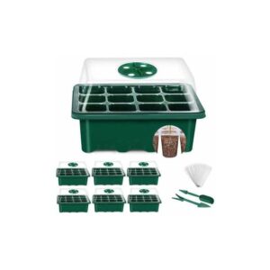 Eting - Mini-Gewächshaus für Pflanzen, 6 Stück 72 Zellen Indoor-Setzling-Tray Setzling-Tray Nursery Grow Box mit strapazierfähiger Abdeckung und
