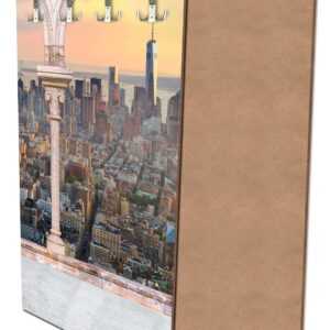 Garderobe Spalten balkon mit aussicht auf Manhattan M0575 - Hochformat - 55x100 (BxH) - Dekorfolie von wandmotiv24