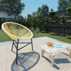 Garten-Acapulco-Stuhl Gartenstuhl Gartensessel Stühle für Garten Terrasse Balkon Poly-Rattan Beige DE30329 - Beige