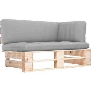 Garten-Paletten-Ecksofa Gartensofa Loungesofa Couch Modern Imprägniertes Kiefernholz DE66525 - Grau