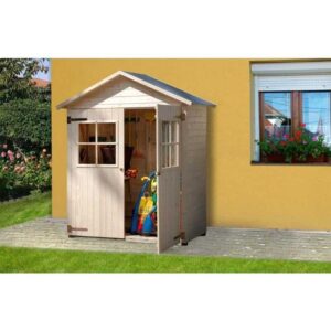 Garten-/Terrassenschrank 357 Gr.2 185x105 Zubehör aus Holz mit 14 mm Wandstärke, - Naturbelassen - Weka