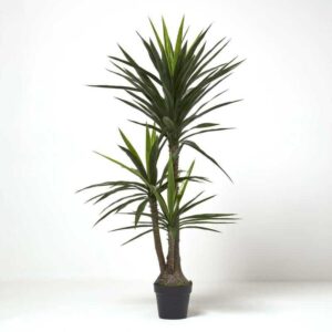 Homescapes - Künstliche Yucca Palme im Topf, 150cm - Pflanze: Grün Topf: Schwarz