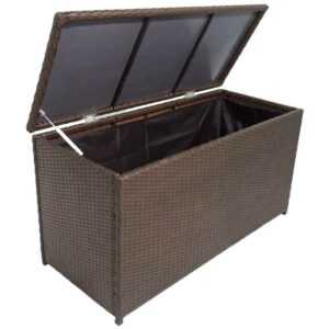 Hommoo - Garten-Aufbewahrungsbox Braun 120x50x60 cm Poly Rattan VD27046